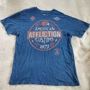 Affliction American Customs Motor Club 1973 Distressed T-Shirt, Sz 2XL